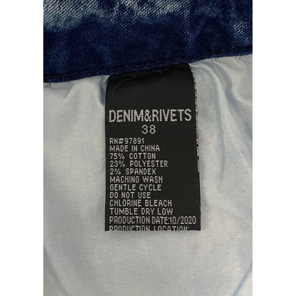 Denim & Rivets Premium Moto Jeans Men's Size 38 Acid Wash Stretch Whiskers - Picture 5 of 9